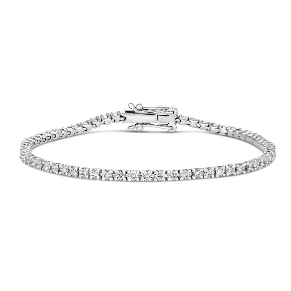 9ct White Gold Lab Grown Diamond Tennis Bracelet
