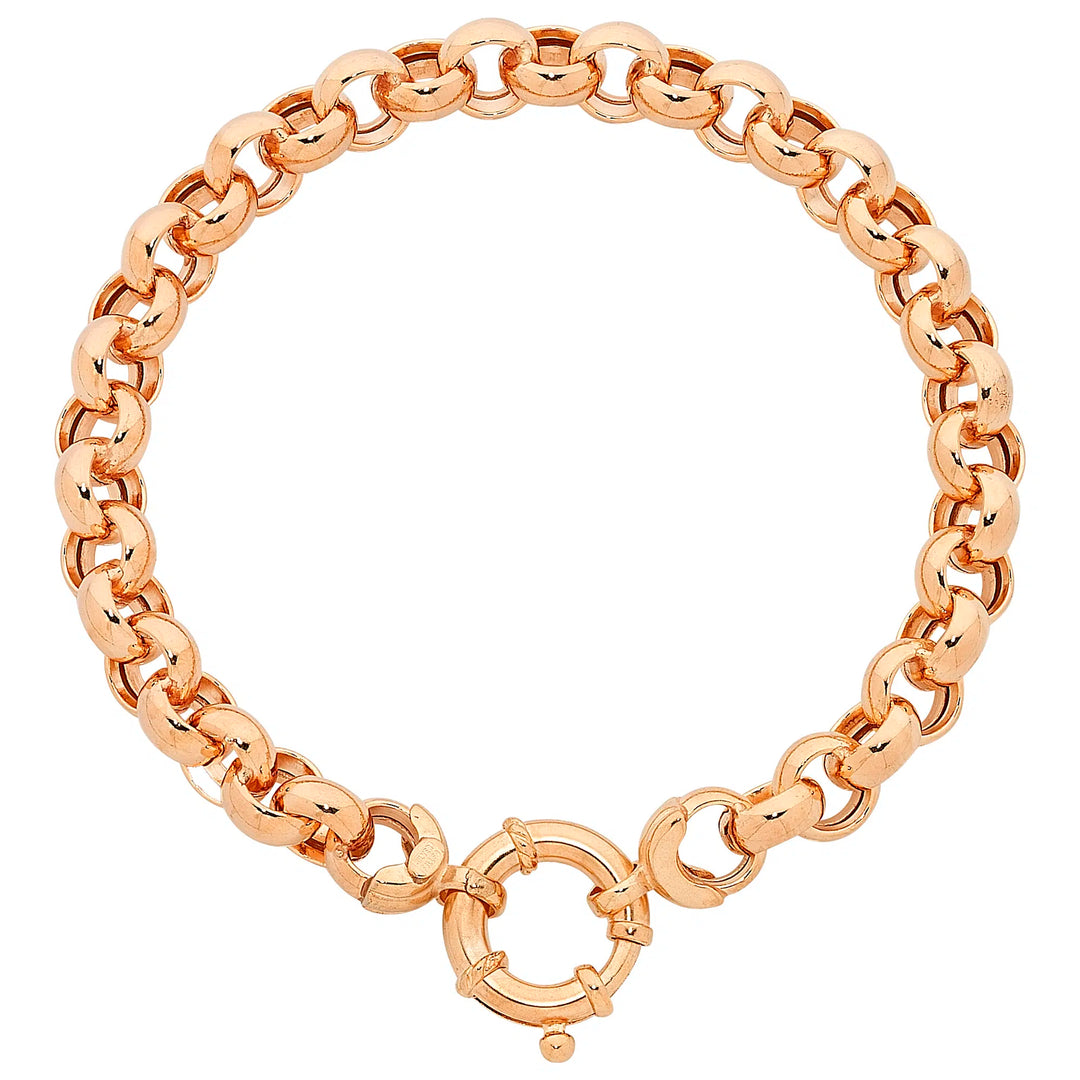 9ct Rose Gold Silver Filled Round Bracelet With Euro Clasp