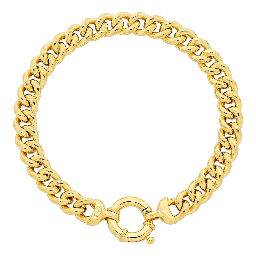 9ct Yellow Gold Silver Filled Bracelet With Euro Clasp