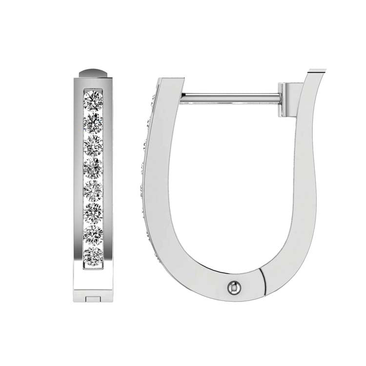 9ct White Gold Diamond Huggie Earrings