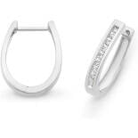 9ct White Gold Huggie Earrings With 0.10ct Diamonds