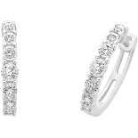 9ct White Gold Huggie Earrings With 0.12ct Diamonds