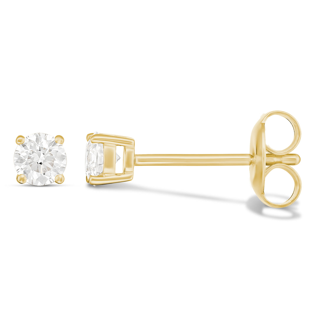 9ct Yellow Gold Lab Grown Diamond Stud Earrings