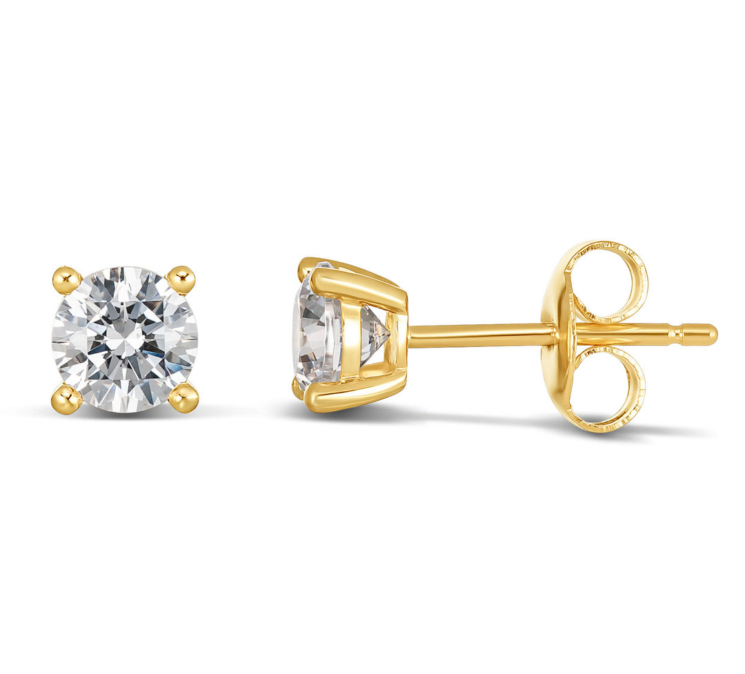 18ct Yellow Gold Lab Grown Diamond Stud Earrings