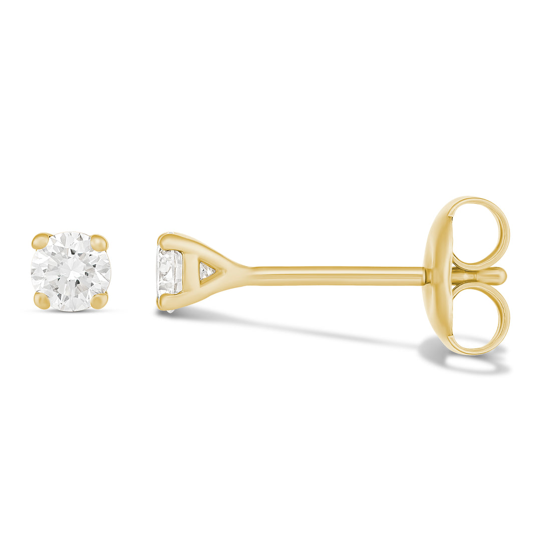 9ct Yellow Gold Lab Grown Diamond Stud Earrings