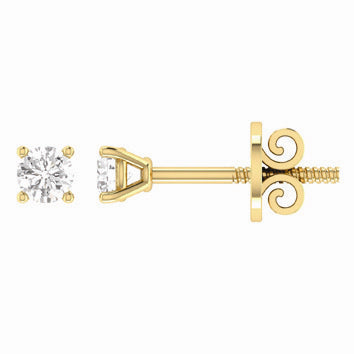 18ct Yellow Gold Diamond Stud Earrings