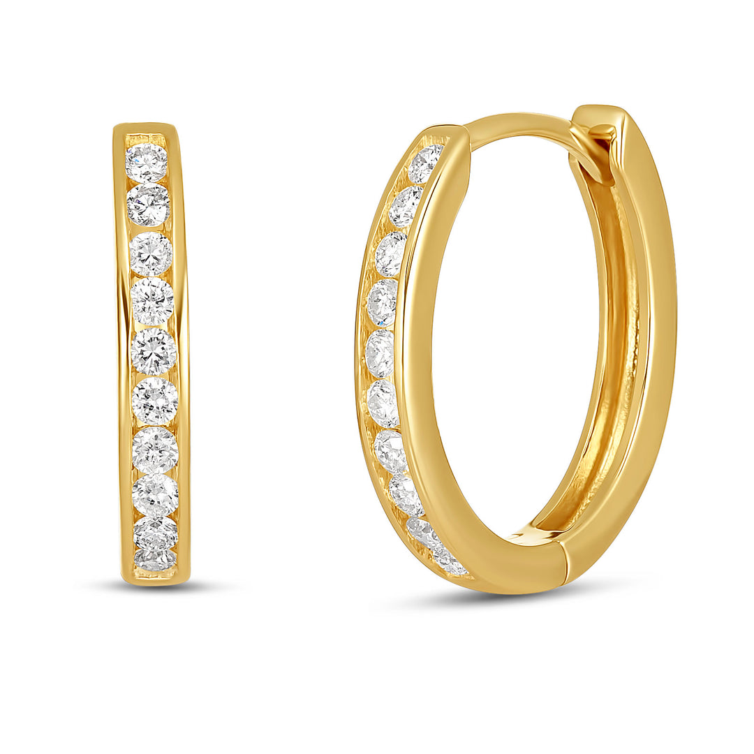9ct Yellow Gold Lab Grown Diamond Huggie Earrings