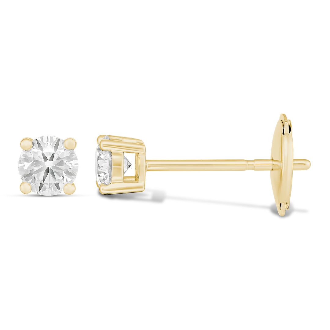 9ct Yellow Gold Lab Grown Diamond Stud Earrings
