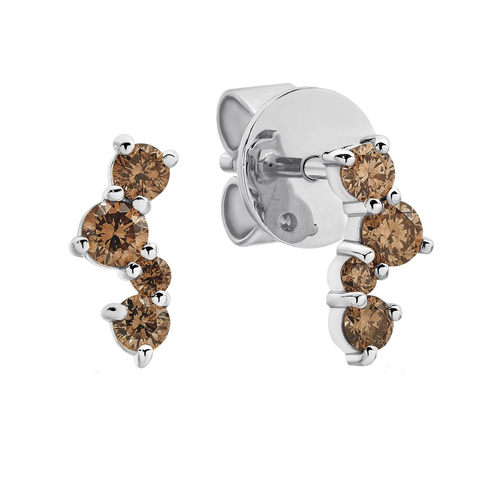 9ct White Gold Australian Chocolate Diamond Stud Earrings
