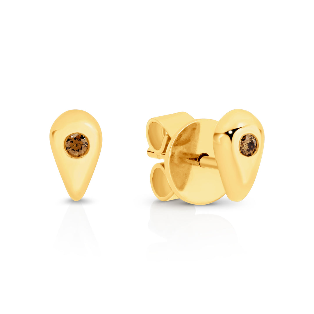 9ct Yellow Gold Australian Chocolate Diamond Stud Earrings
