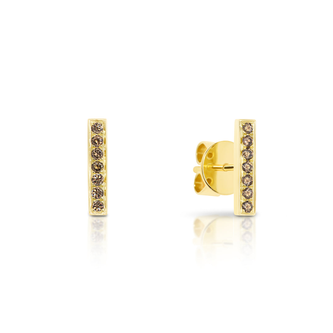 9ct Yellow Gold Australian Chocolate Diamond Stud Earrings