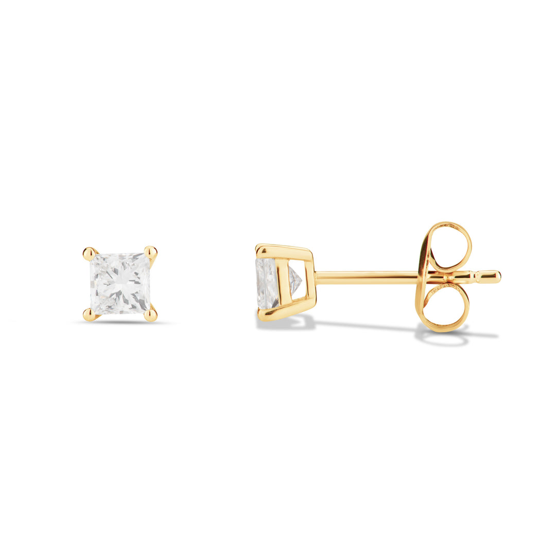 9ct Yellow Gold Lab Grown Diamond Stud Earrings