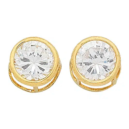 9ct Yellow Gold Cubic Zirconia Stud Earrings