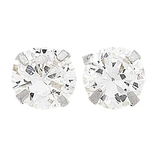 9ct White Gold Cubic Zirconia Stud Earrings