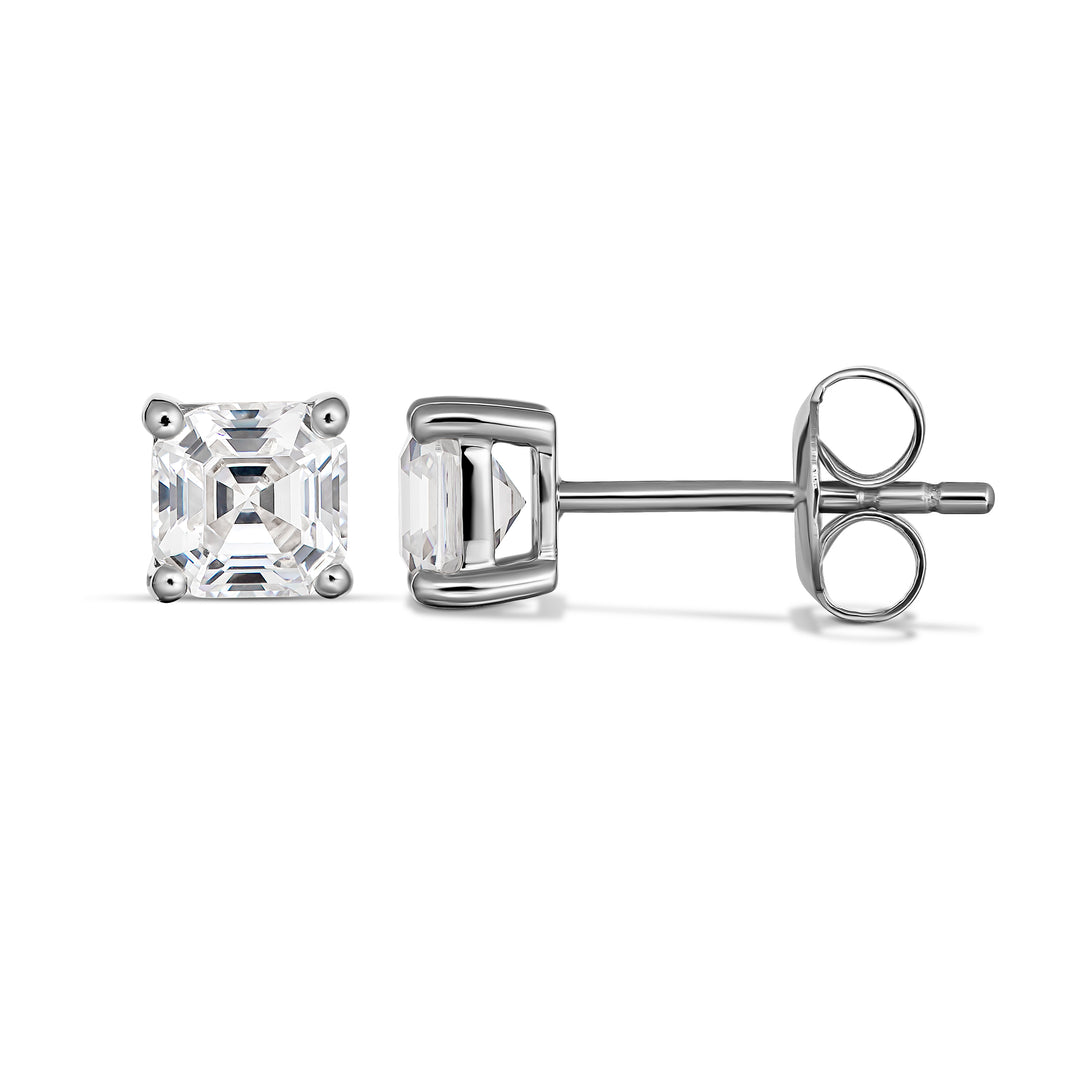 9ct White Gold Cubic Zirconia Stud Earrings