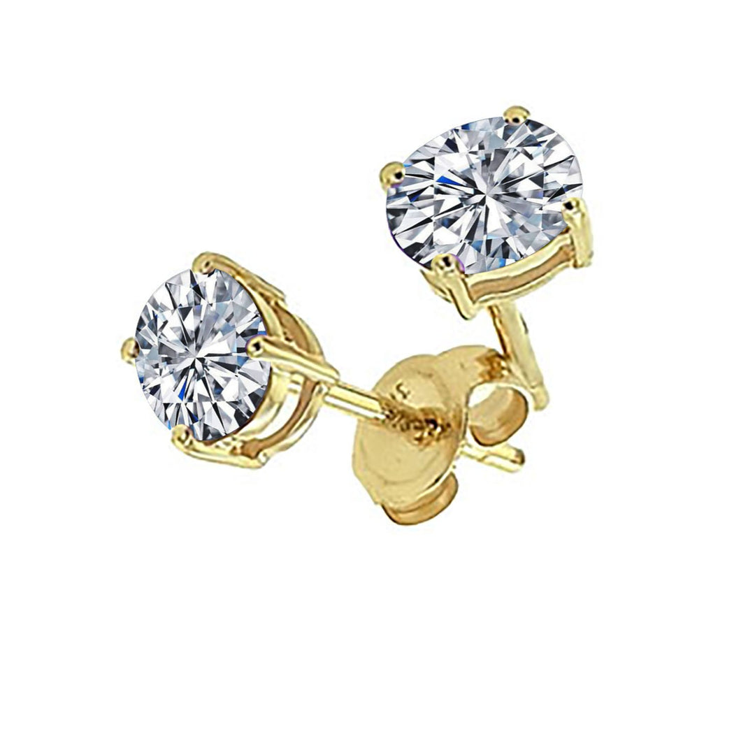 9ct Yellow Gold April Birthstone Earrings