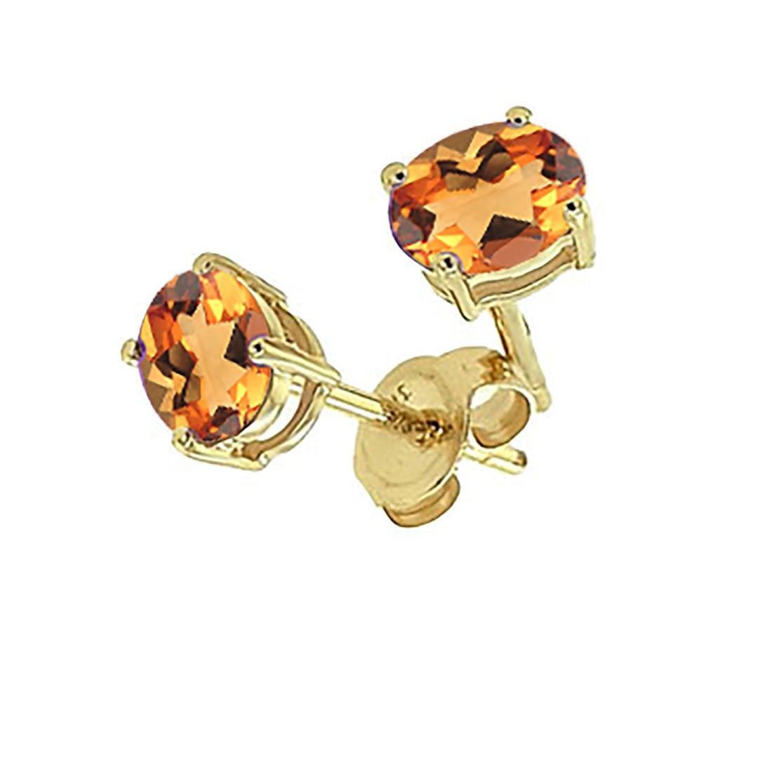 9ct Yellow Gold Citrine Stud Earrings