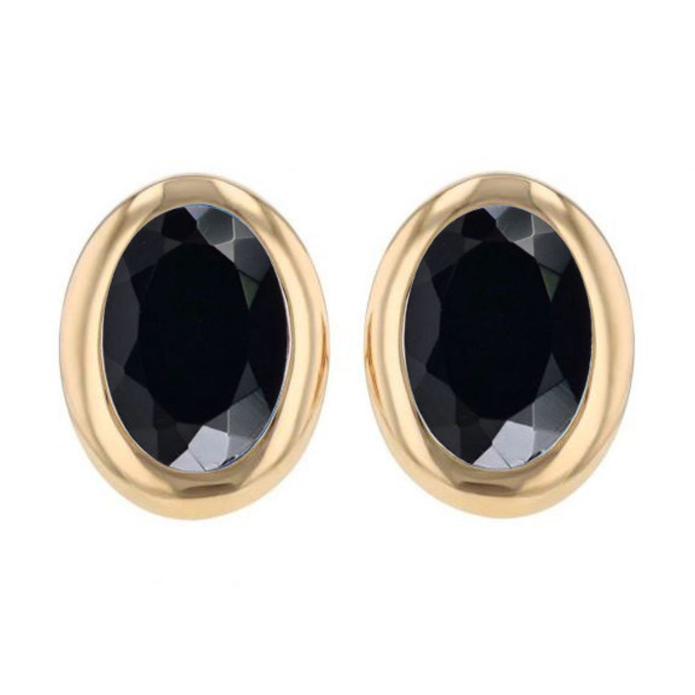 9ct Yellow Gold Sapphire Stud Earrings