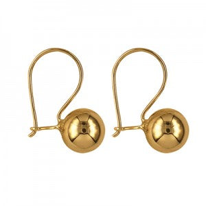 9ct Yellow Gold Euro Ball Earwire Earrings