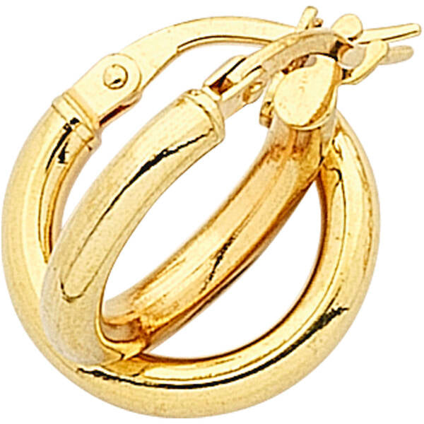 9ct Yellow Gold Silver Filled Hoops