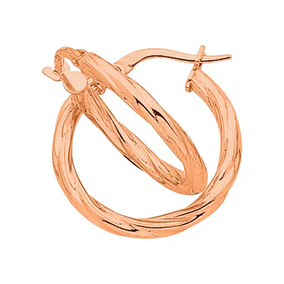 9ct Rose Gold Silver Filled Hoop Earrings