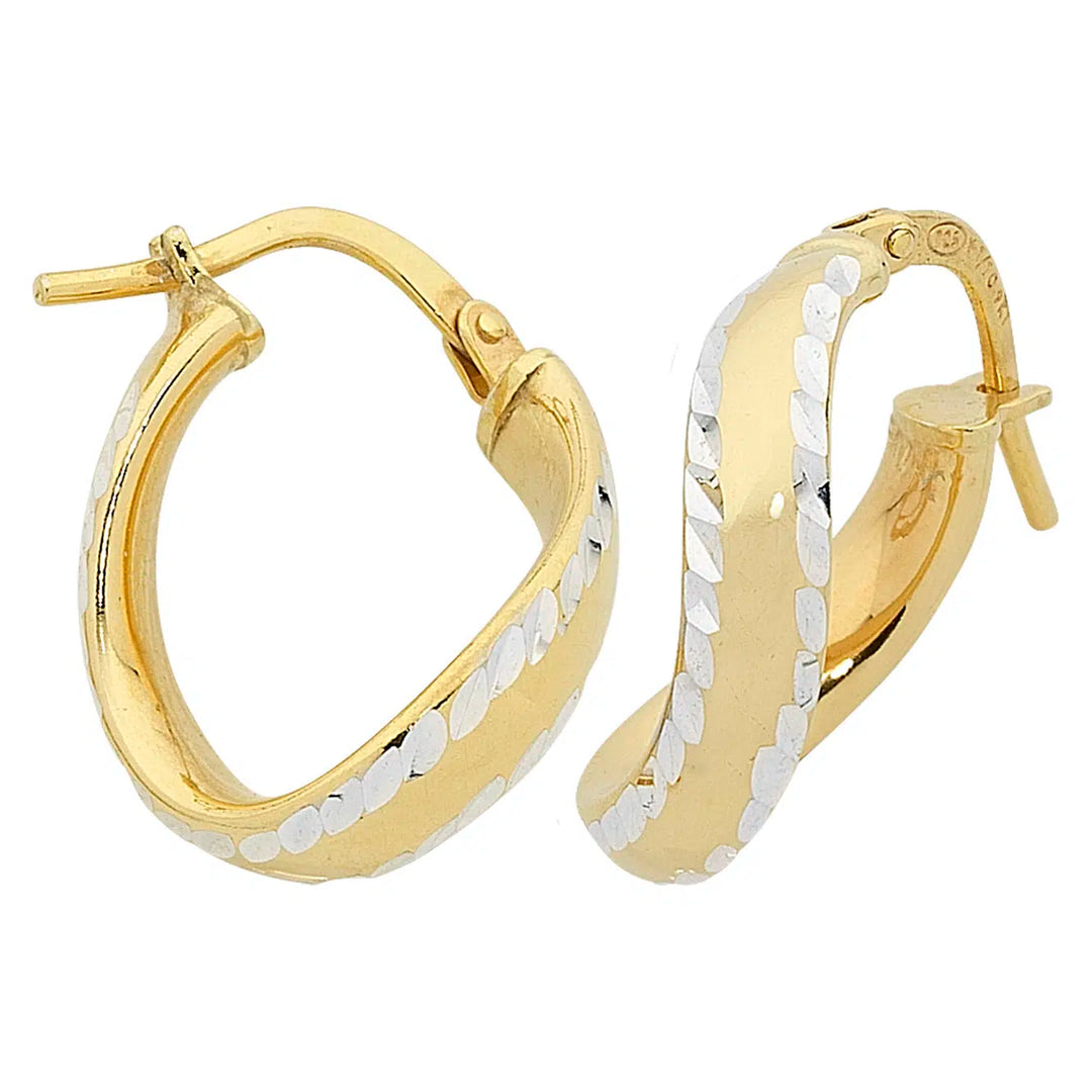 9ct Yellow Gold Silver Filled Twist Hoops