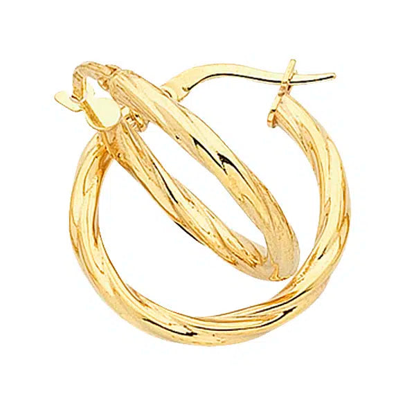9ct Yellow Gold Silver Filled Hoop Earrings
