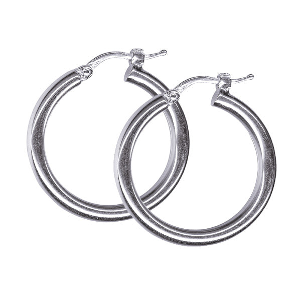 9ct White Gold Hoop Earrings