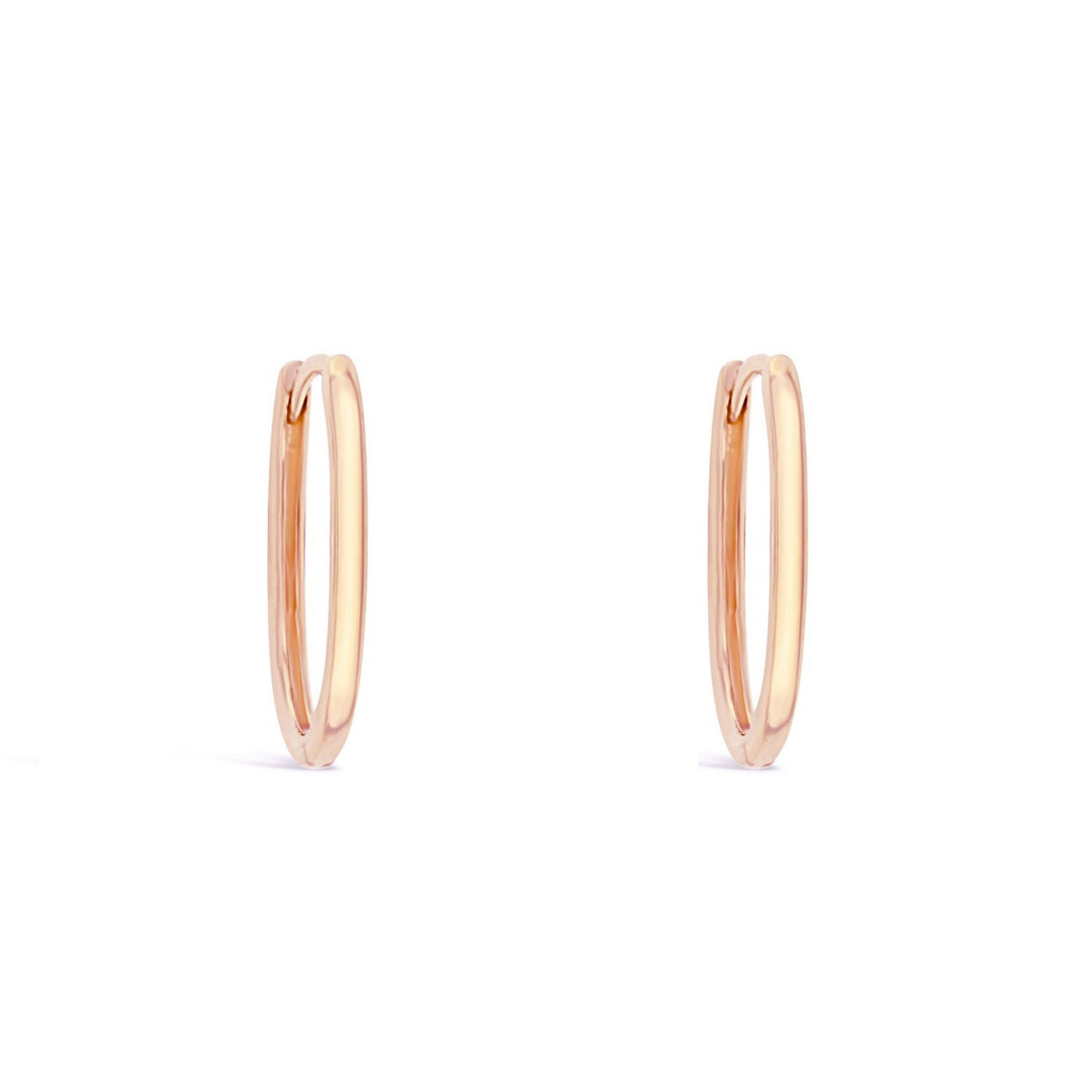 9ct Rose Gold Paperclip Huggie Earrings