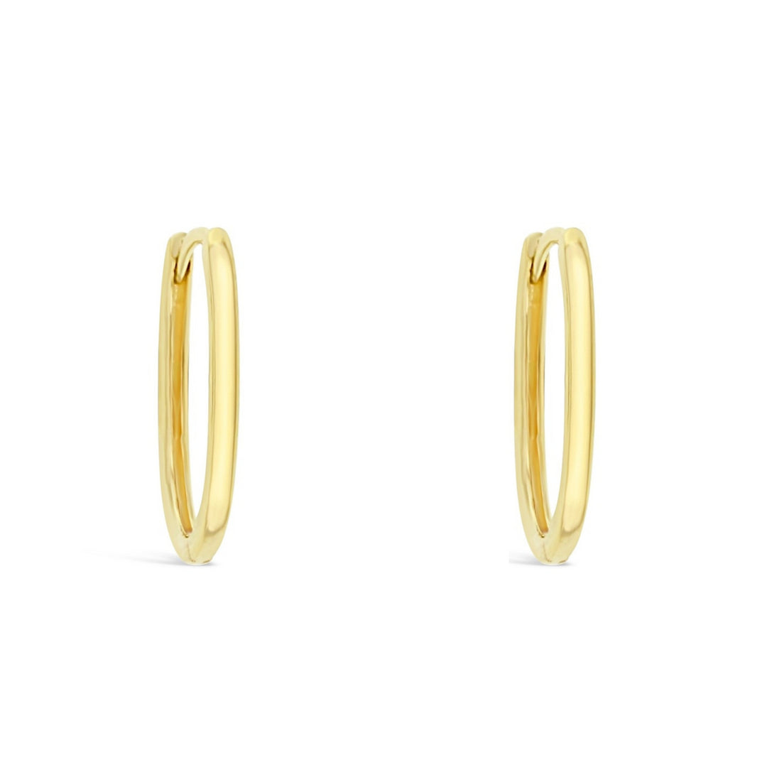 9ct Yellow Gold Paperclip Huggie Earrings