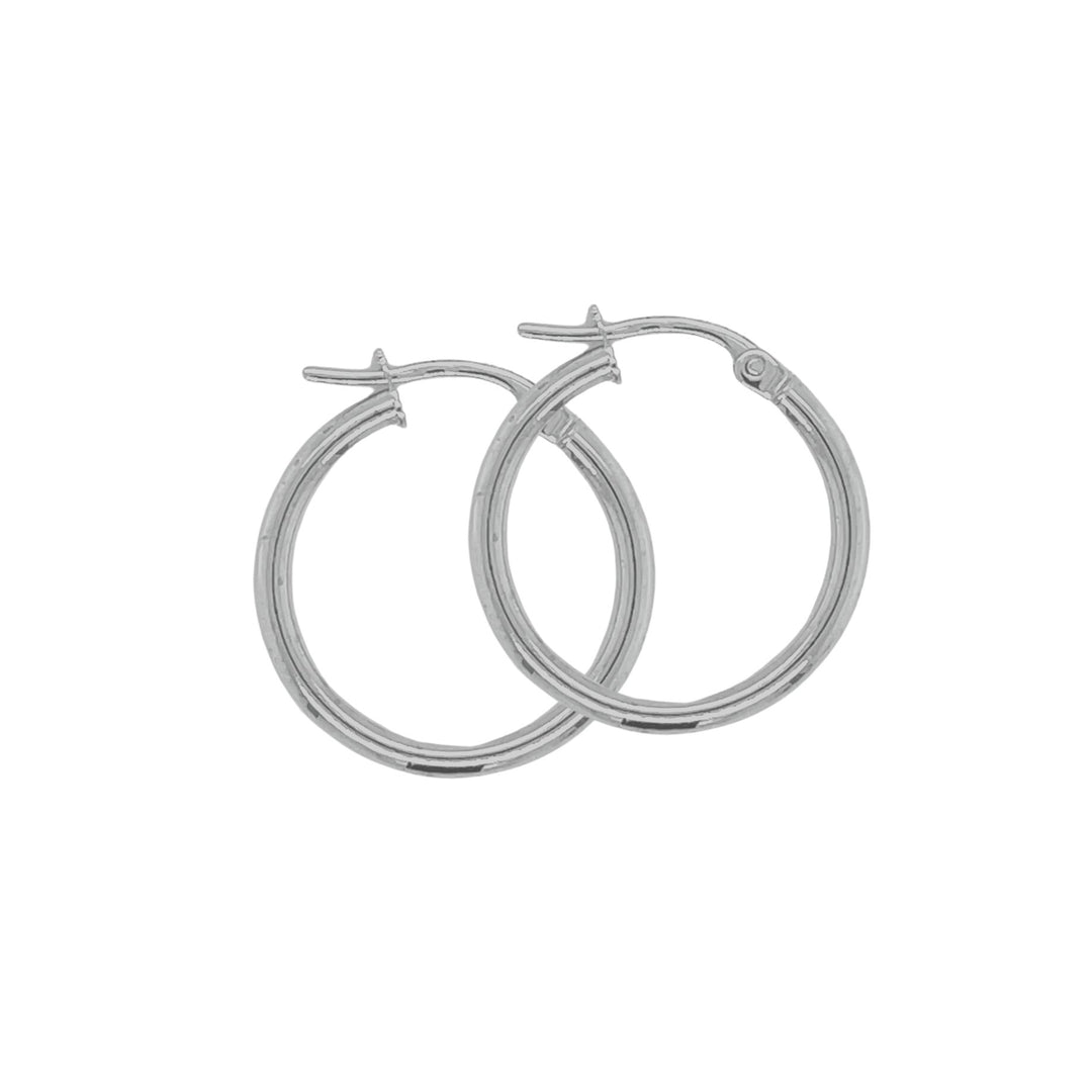 9ct White Gold Hopp Earrings
