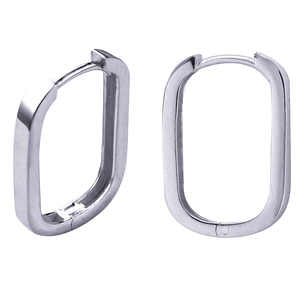 9ct White Gold Huggie Earrings