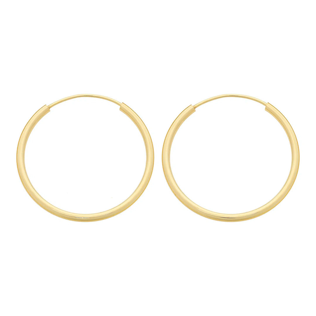 9ct Yellow Gold Silver Filled Hoop Earrings