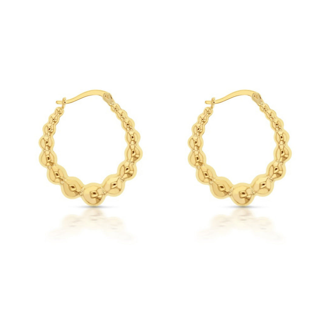 9ct Yellow Gold Bubble Hoop Earrings
