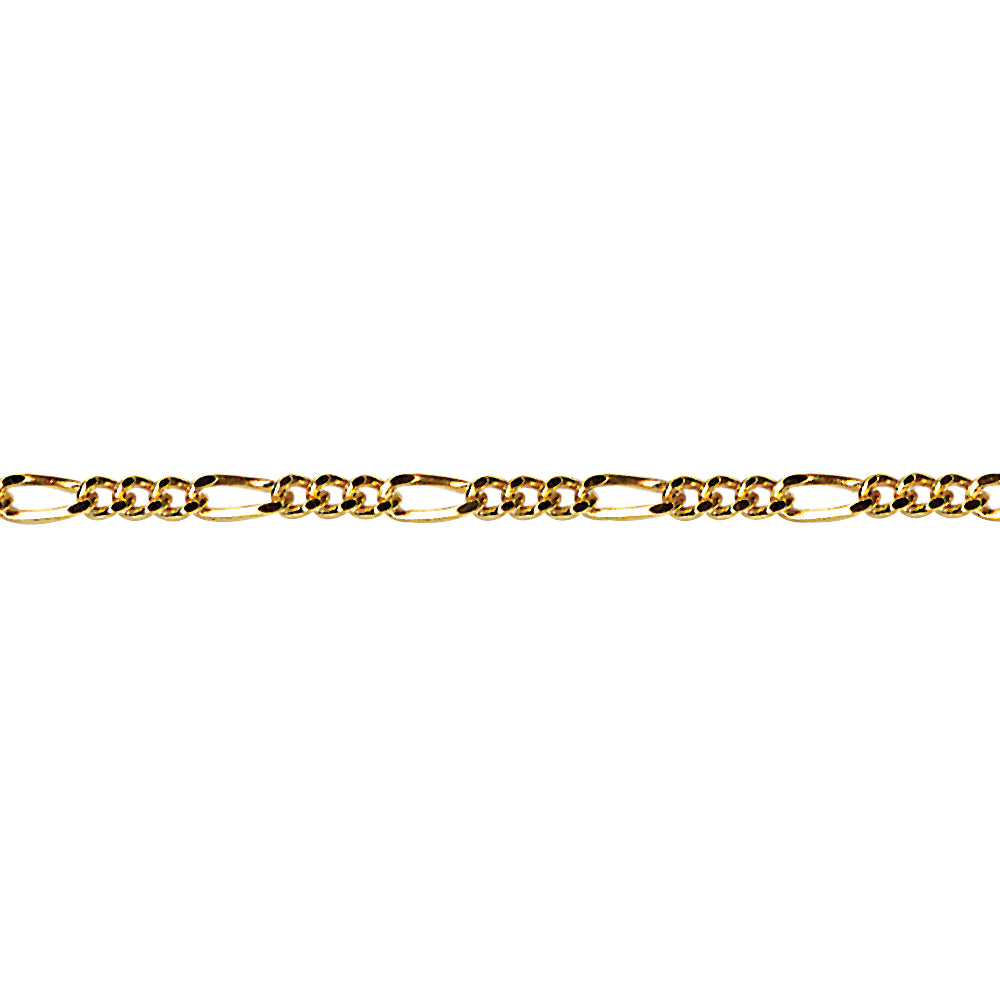 9ct Yellow Gold Figaro Chain 45cms
