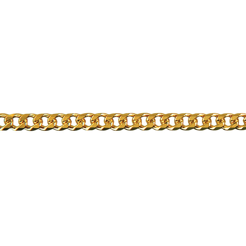 9ct Yellow Gold Bevelled Curb Chain