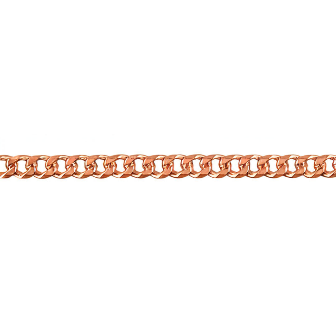 9ct Rose Gold Bevelled Curb Chain 55cms