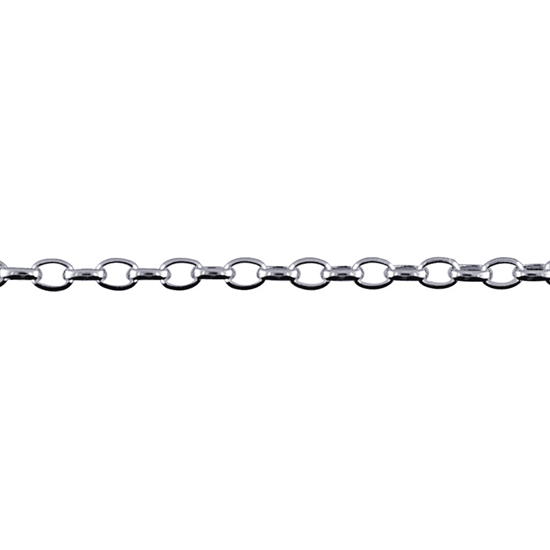 9ct White Gold Belcher Chain 40cms