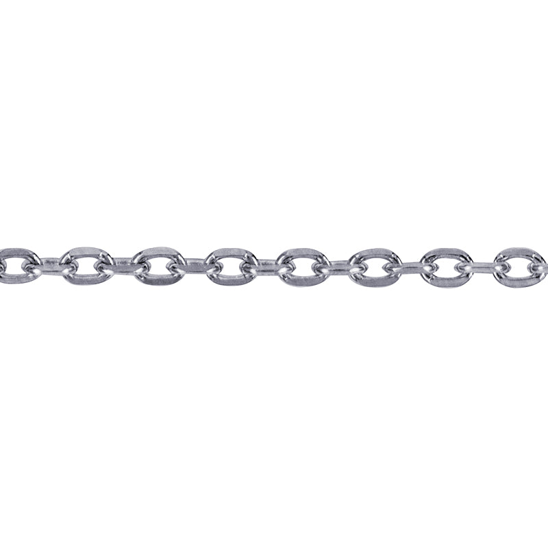 9ct White Gold Cable Chain 50cms