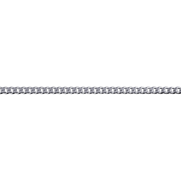 9ct White Gold Curb Chain 60cms