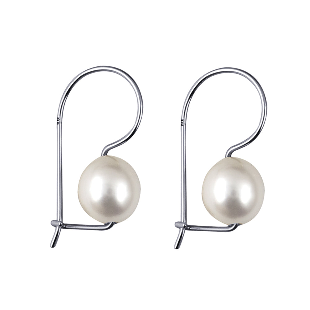 Sterling Silver Pearl Earwire Earrings