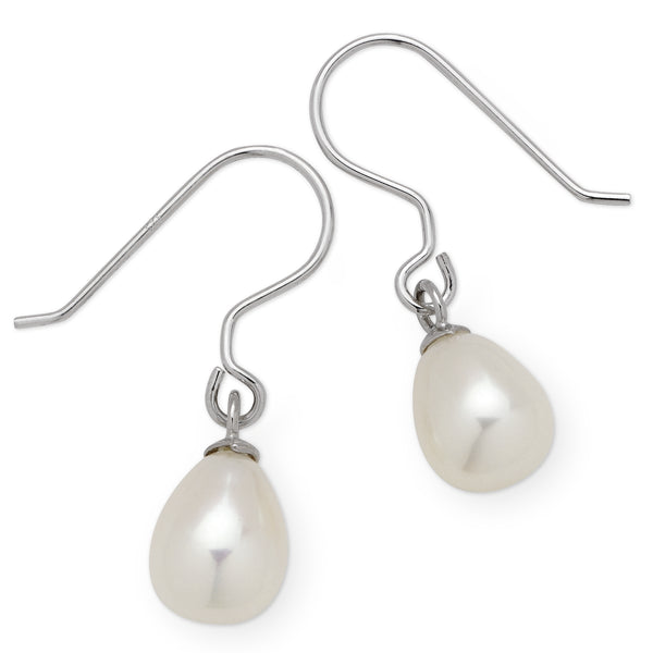 Sterling Silver Pearl Shephard Hook Earrings