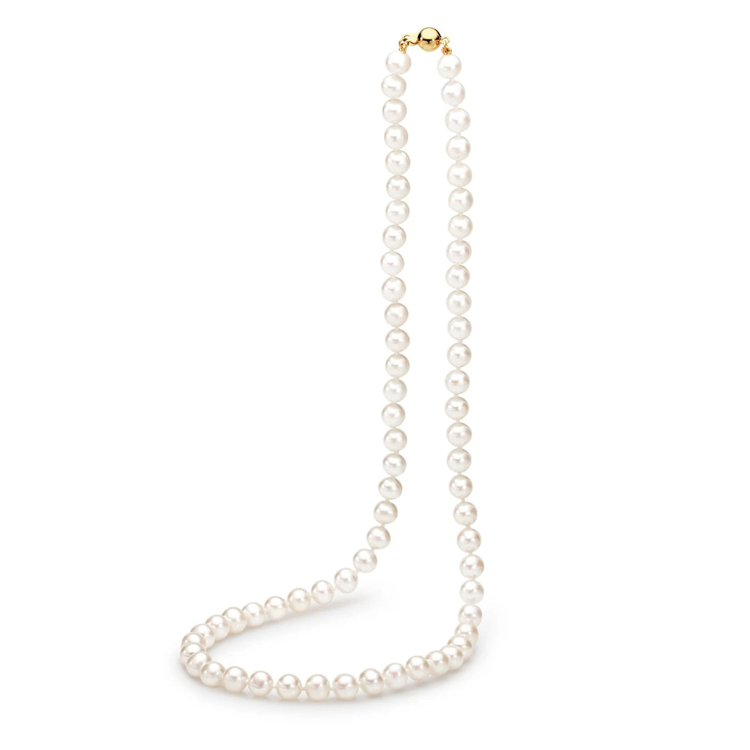 9ct Yellow Gold White Pearl Strand