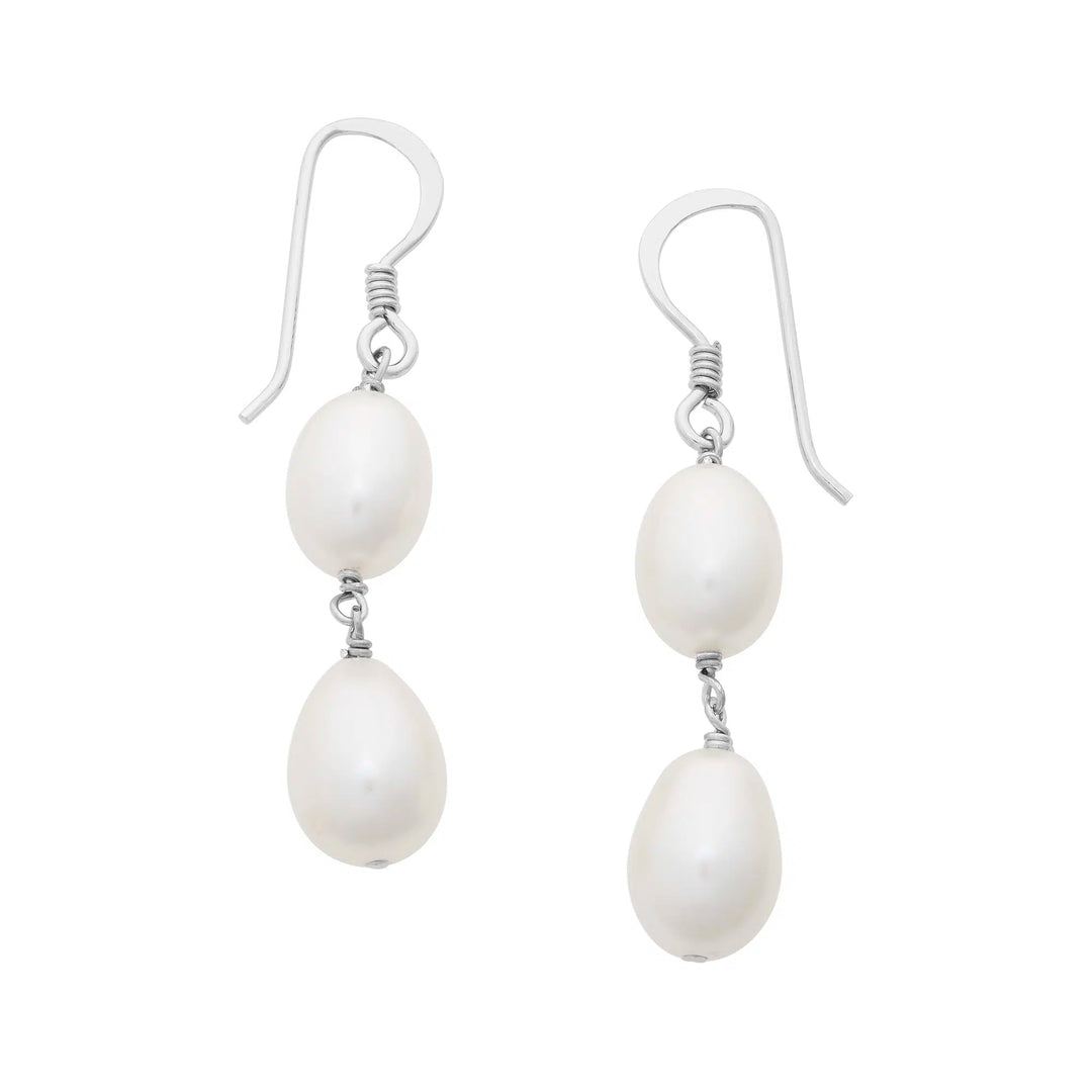 Sterling Silver Pearl Sheperd Hook Earrings