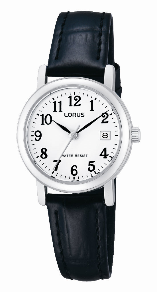 Lorus Ladies Daywear Watch Silver Toned With Black Band