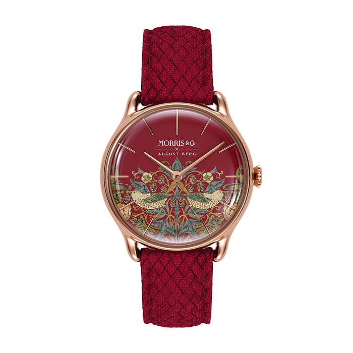 August Berg Strawberry Thief Crimson Ladies Dress Watch