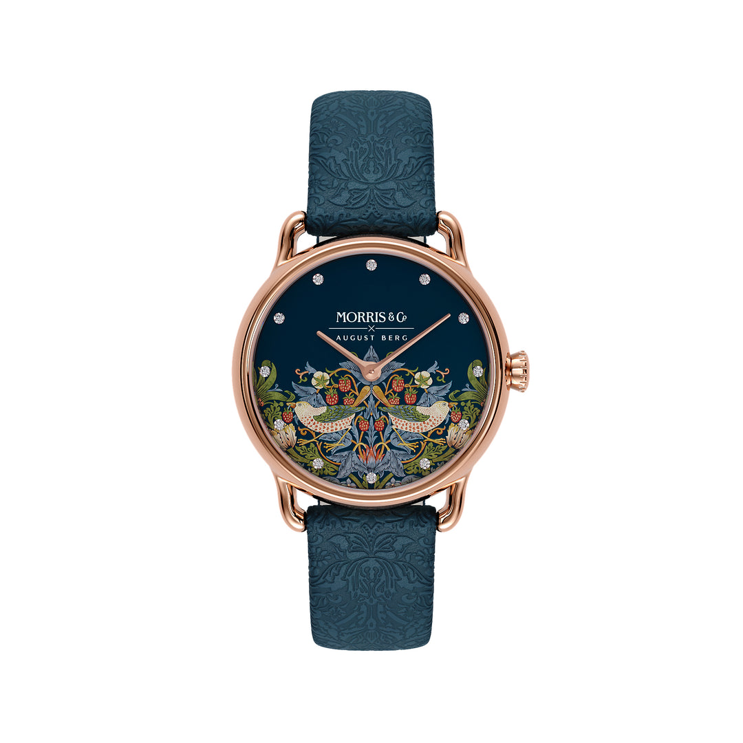 August Berg Petite Strawberry Thief Indigo Ladies Dress Watch