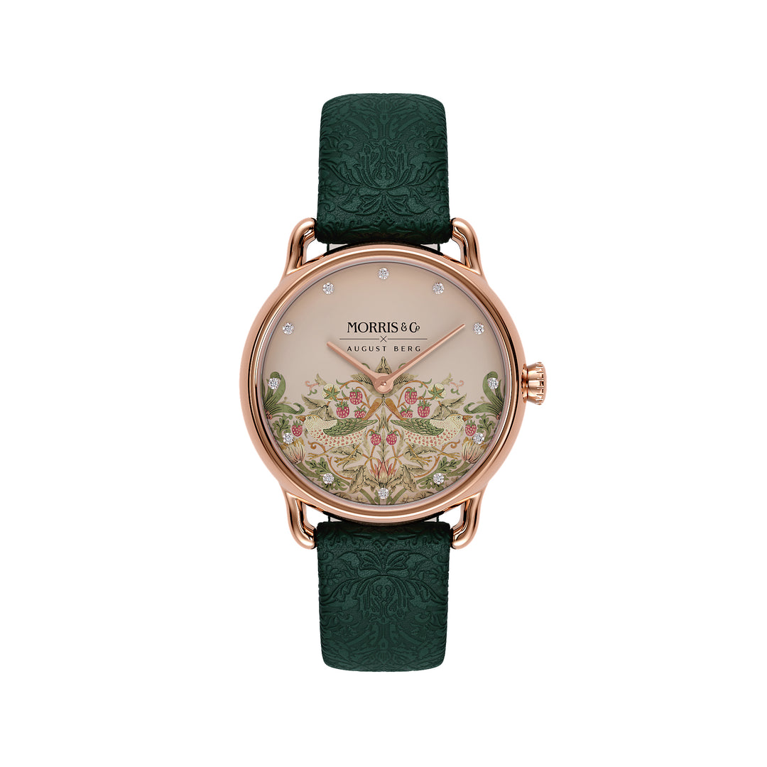 August Berg Petite Strawberry Thief Fennel Ladies Dress Watch