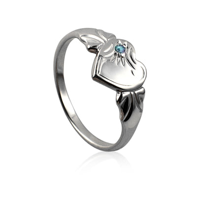 Sterling Silver March Signet Ring