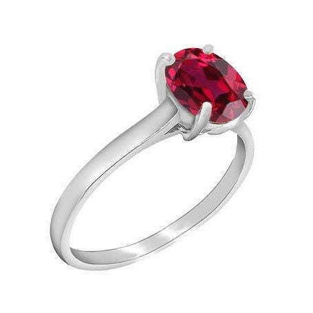 Sterling Silver Created Ruby Ring